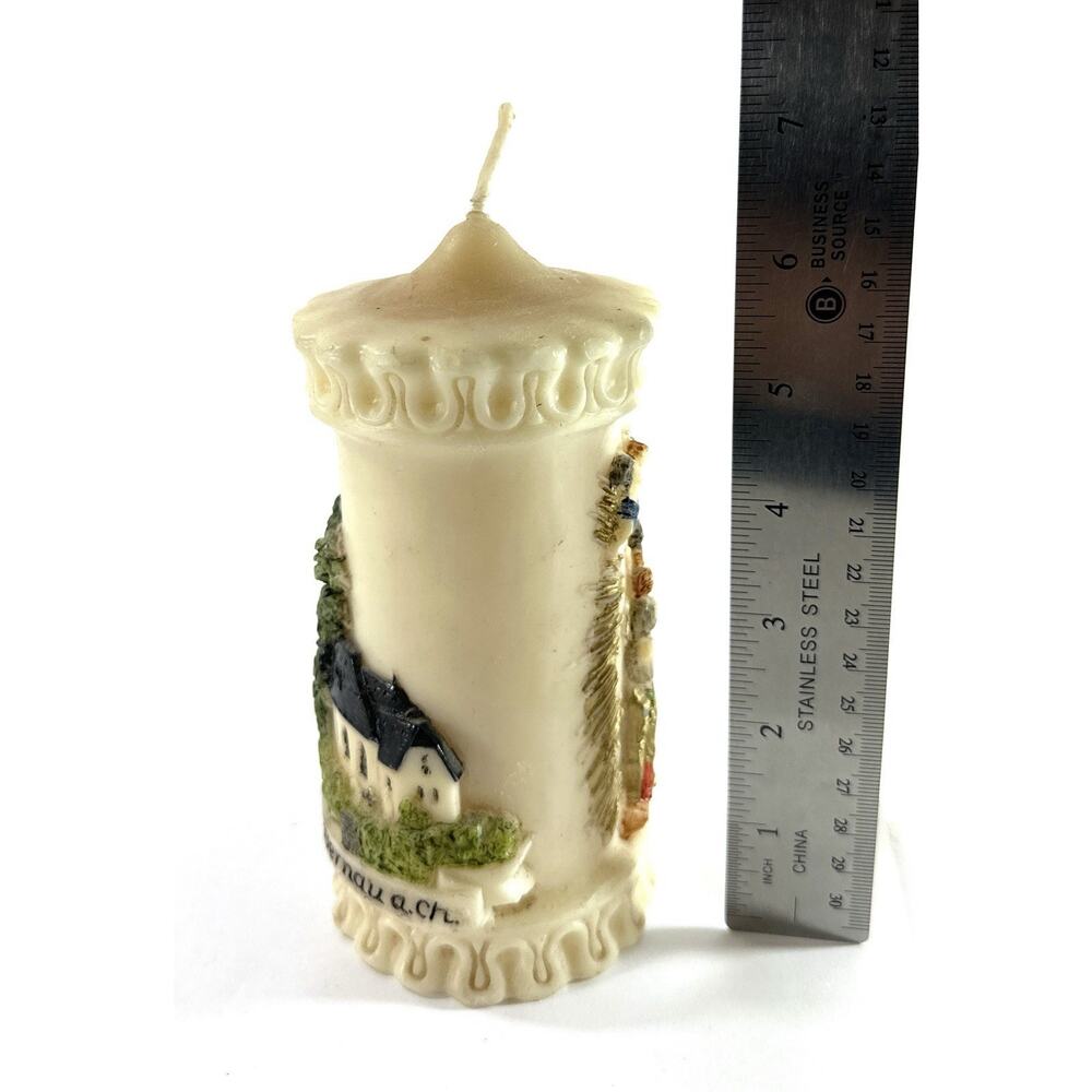 Vintage St Laurentius Bernau Church Pillar Candle Religious Germany 6” - Picture 3 of 6
